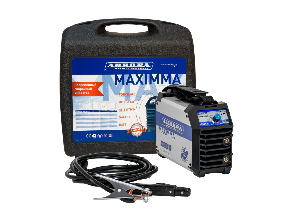 Сварочный инвертор Aurora MAXIMMA 2000 с аксессуарами в кейсе